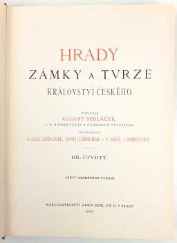 August Sedláček: Hrady, zámky a tvrze Království českého