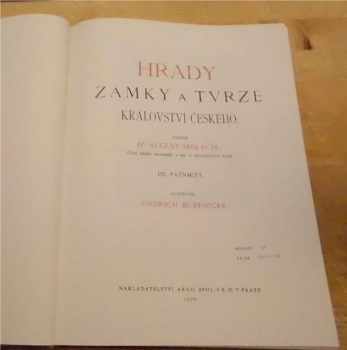 August Sedláček: Hrady, zámky a tvrze Království českého