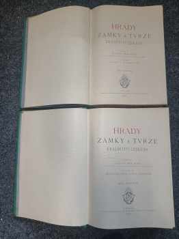 August Sedláček: Hrady, zámky a tvrze království Českého - I - III 1. Chrudimsko 2. Hradecko (U II. dílu chybí stránky 49 - 63 - nejsou přivázány)