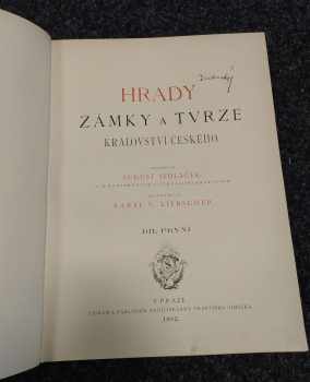 August Sedláček: Hrady, zámky a tvrze království Českého
