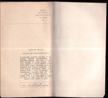 John Harvey Mann: Hranice psychologie