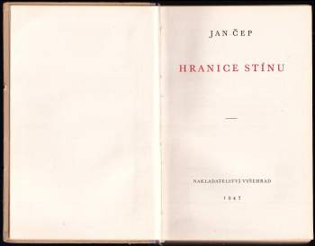 Jan Čep: Hranice stínu
