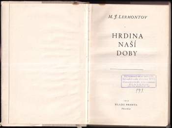 Michail Jur'jevič Lermontov: Hrdina naší doby