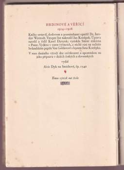 Hrdinové a věřící 1914-1918