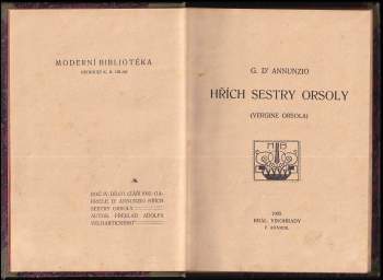 Gabriele <<d'>>Annunzio: Hřích sestry Orsoly