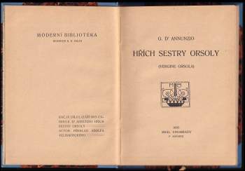 Gabriele d'Annunzio: Hřích sestry Orsoly