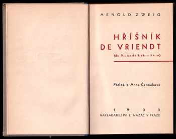 Arnold Zweig: Hříšník de Vriendt