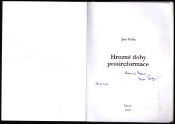 Jan Fiala: Hrozné doby protireformace