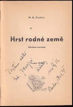 Maxmilian Bedřich Stýblo: Hrst rodné země