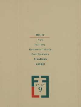 František Langer: Hry
