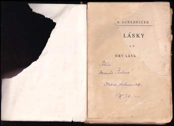 Otakar Auředníček: Hry lásky