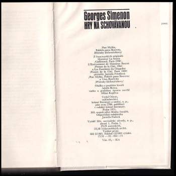 Georges Simenon: Hry na schovávanou