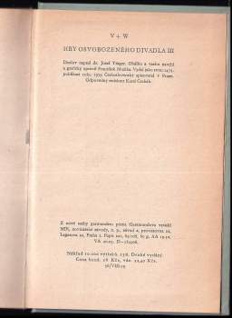 Jan Werich: Hry Osvobozeného divadla