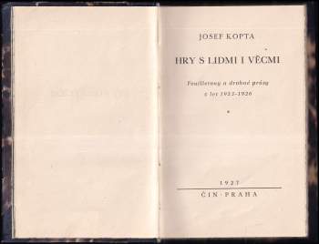 Josef Kopta: Hry s lidmi i věcmi