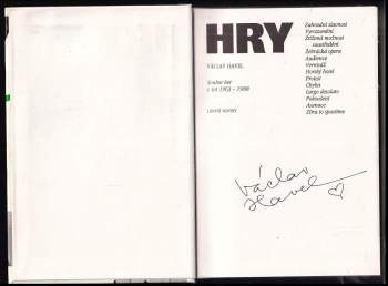 Václav Havel: Hry - Zahradní slavnost, Vyrozumění, Ztížená možnost soustředění, Žebrácká opera, Audience, Vernisáž, Horský hotel, Protest, Chyba, Largo desolato, Pokoušení, Asanace, Zítra to spustíme