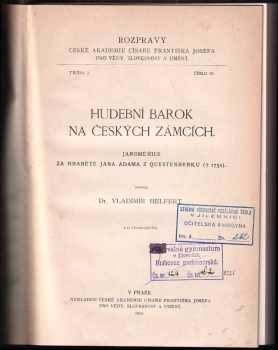 Vladimír Helfert: Hudební barok na českých zámcích