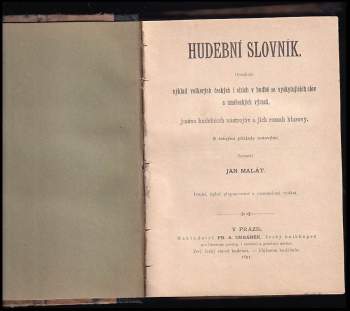 Jan Malát: Hudební slovník