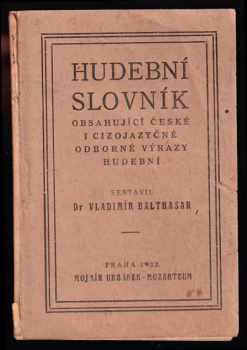 Hudební slovník obsahující české i cizojazojazyčné odborné výrazy hudební