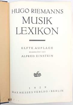 Alfred Einstein: Hugo Riemanns Musiklexikon