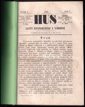 Vácslav Šubert: Hus- Listy evangelické a národní- 1. - 2. ročník