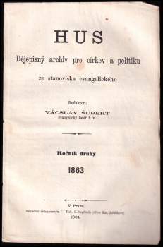 Vácslav Šubert: Hus- Listy evangelické a národní- 1. - 2. ročník