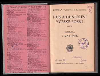 Vojtěch Martínek: Hus a husitství v české poesii
