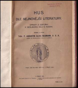 Jan Hus: Hus dle nejnovější literatury