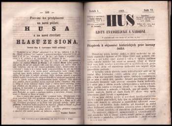 Vácslav Šubert: Hus - Listy evangelické a národní - ročník I. - čísla 1 - 9
