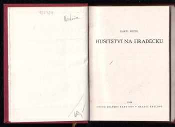 Karel Michl: Husitství na Hradecku