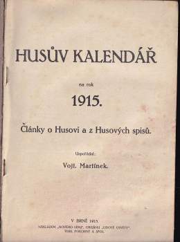 Jan Hus: Husův kalendář na rok 1915