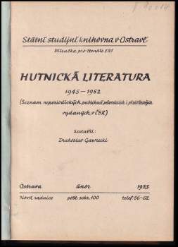 Hutnická literatura 1945-1952