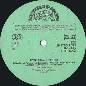 Václav Hybš Orchestra: Hybš Hraje Tango