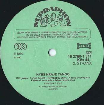 Václav Hybš Orchestra: Hybš Hraje Tango