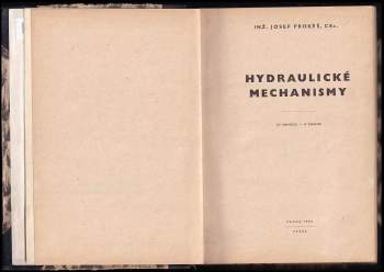 Josef Prokes: Hydraulické mechanismy