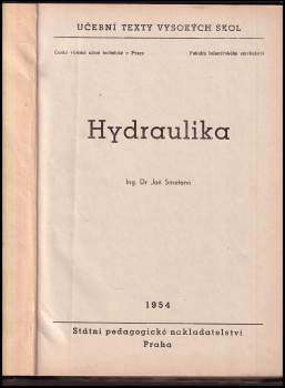 Jan Smetana: Hydraulika