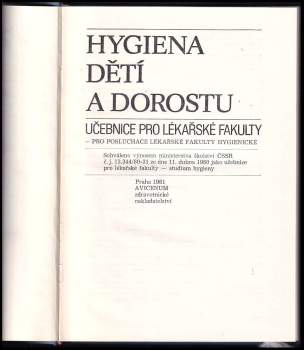 Miroslav Prokopec: Hygiena dětí a dorostu