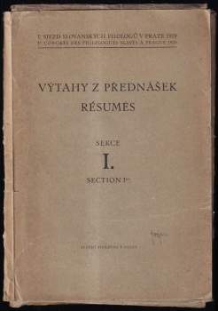 I. Sjezd slovanských filologů v Praze 1929