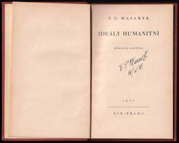 Tomáš Garrigue Masaryk: Ideály humanitní