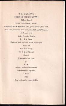 Tomáš Garrigue Masaryk: Ideály humanitní