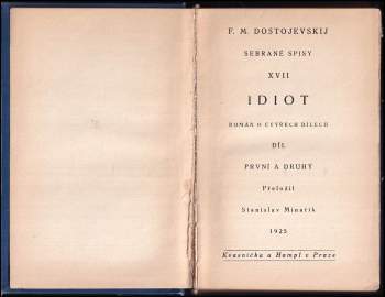 Fedor Michajlovič Dostojevskij: Idiot