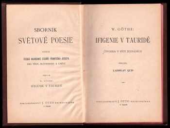 Johann Wolfgang von Goethe: Ifigenie v Tauridě  činohra v pěti jednáních