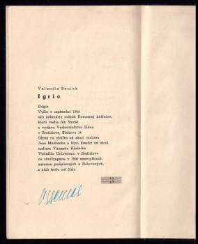 Valentín Beniak: Igric