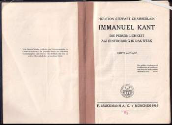 Houston Stewart Chamberlain: Immanuel Kant Die Persönlichkeit als Einführung in das Werk