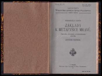 Immanuel Kant: Immanuela Kanta Základy k metafysice mravů