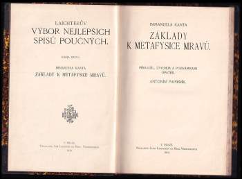 Immanuel Kant: Immanuela Kanta Základy k metafysice mravů