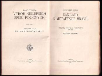 Immanuel Kant: Immanuela Kanta Základy k metafysice mravů