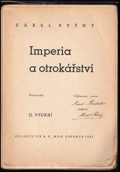 Karel Režný: Imperia a otrokářství
