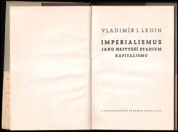 Vladimir Il'jič Lenin: Imperialismus jako nejvyšší stadium kapitalismu
