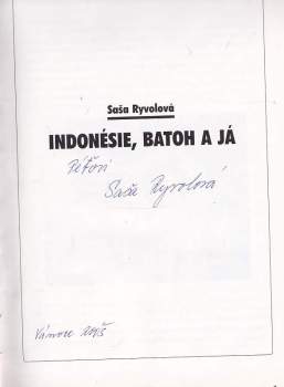 Saša Ryvolová: Indonésie, batoh a já
