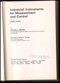 Thomas J Rhodes: Industrial instruments for measurement and control